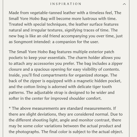 Songmont Yore Hobo Bag in Small (Color: Sandal) - Picture 5 of 16